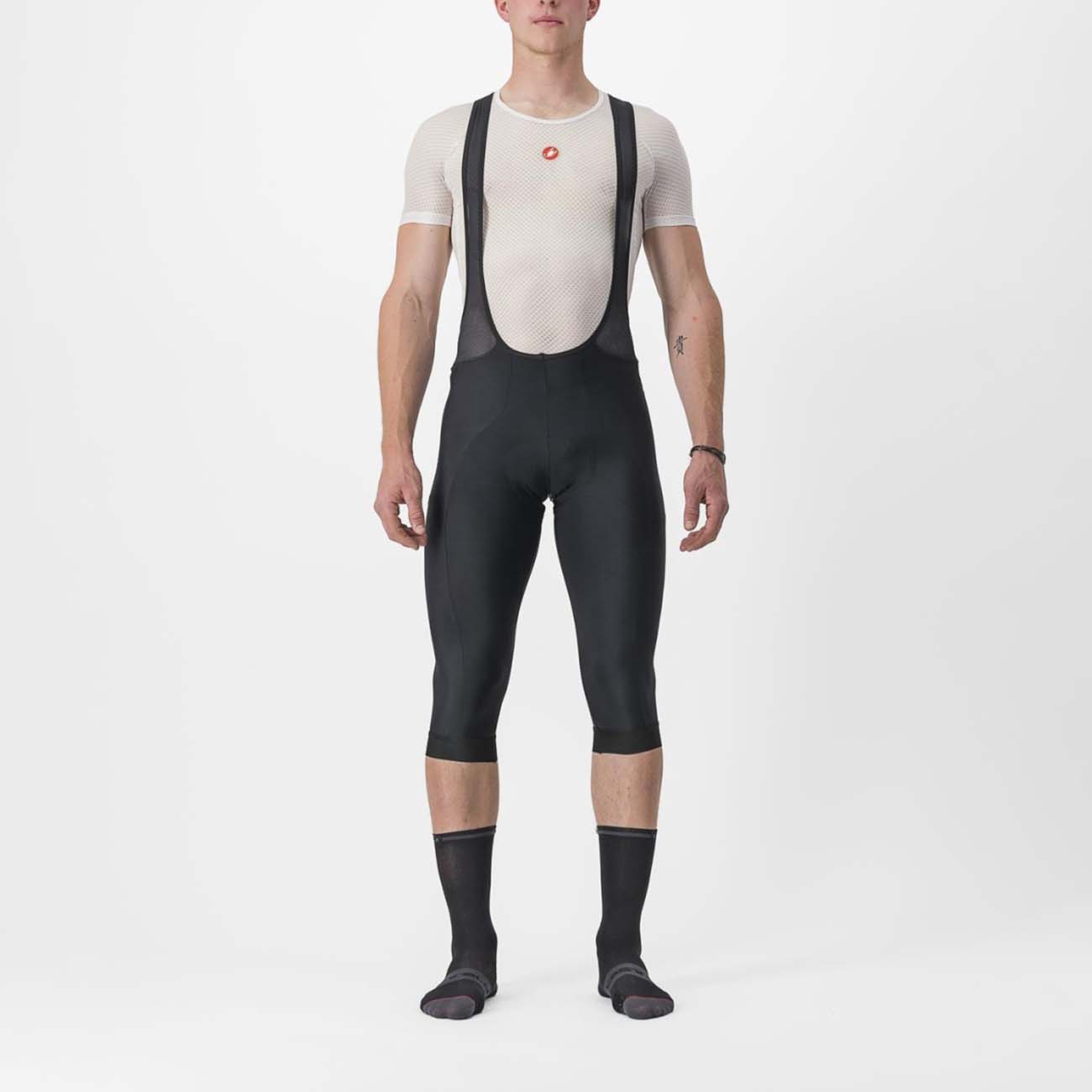 
                CASTELLI Cyklistické kalhoty krátké s laclem - ENTRATA 2 3/4 - černá
            