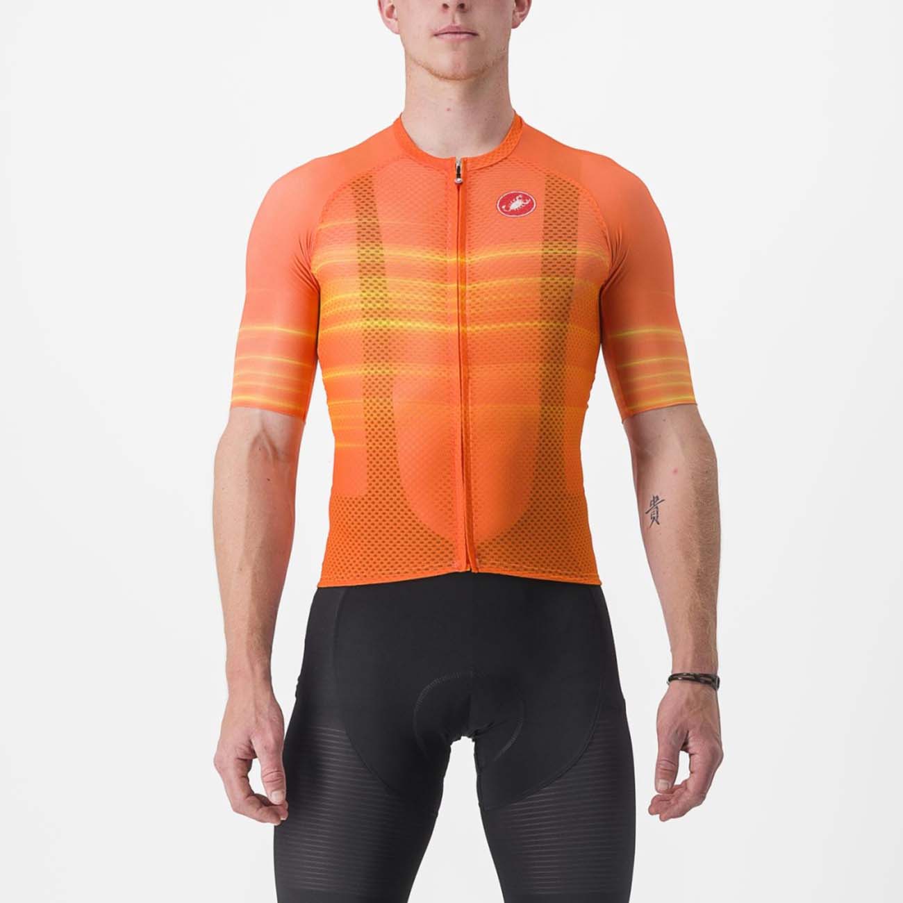 
                CASTELLI Cyklistický dres s krátkým rukávem - CLIMBER\'S 3.0 - oranžová M
            