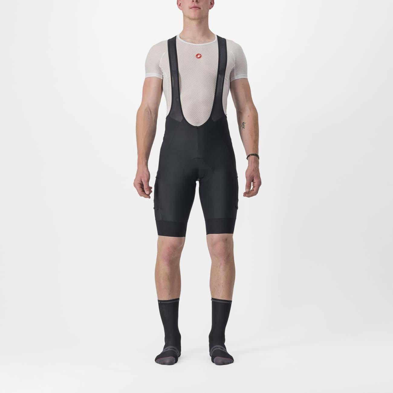 
                CASTELLI Cyklistické kalhoty krátké s laclem - UNLIMITED CARGO - černá
            