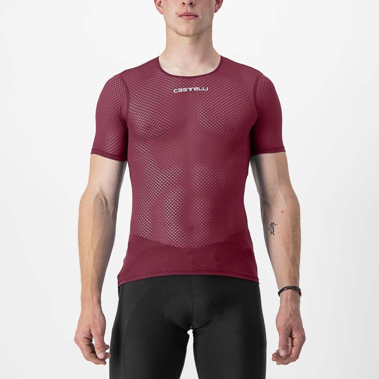 
                CASTELLI Cyklistické triko s krátkým rukávem - PRO MESH 2.0 - bordó L
            