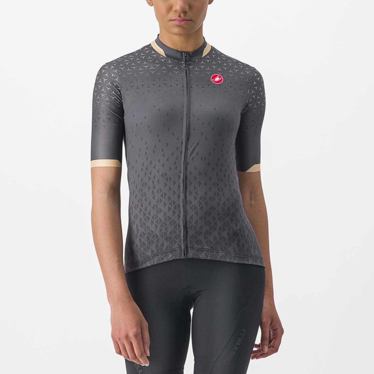 
                CASTELLI Cyklistický dres s krátkým rukávem - PEZZI LADY - šedá L
            