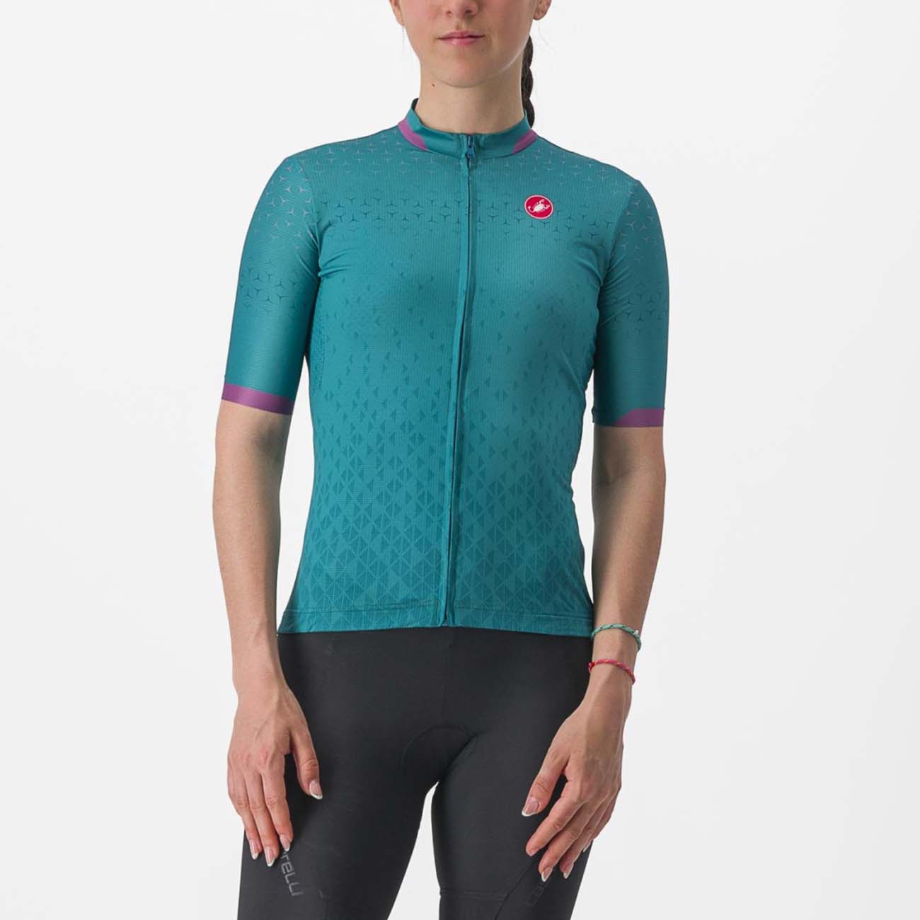 
                CASTELLI Cyklistický dres s krátkým rukávem - PEZZI LADY - zelená XL
            