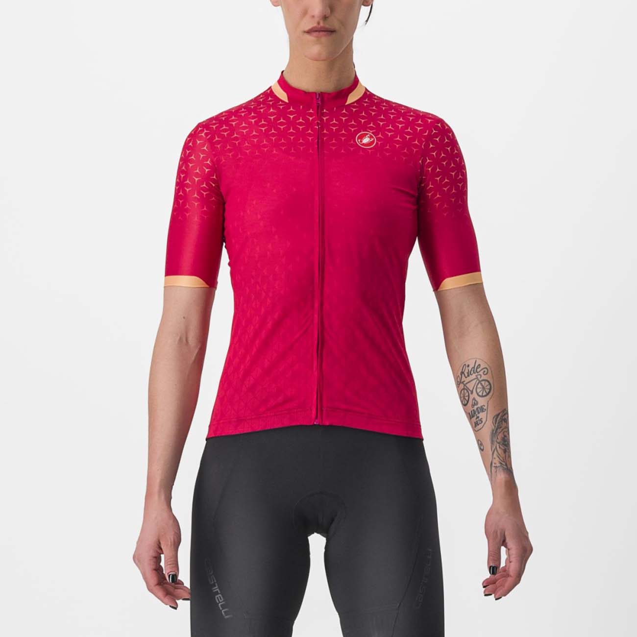 
                CASTELLI Cyklistický dres s krátkým rukávem - PEZZI LADY - červená L
            