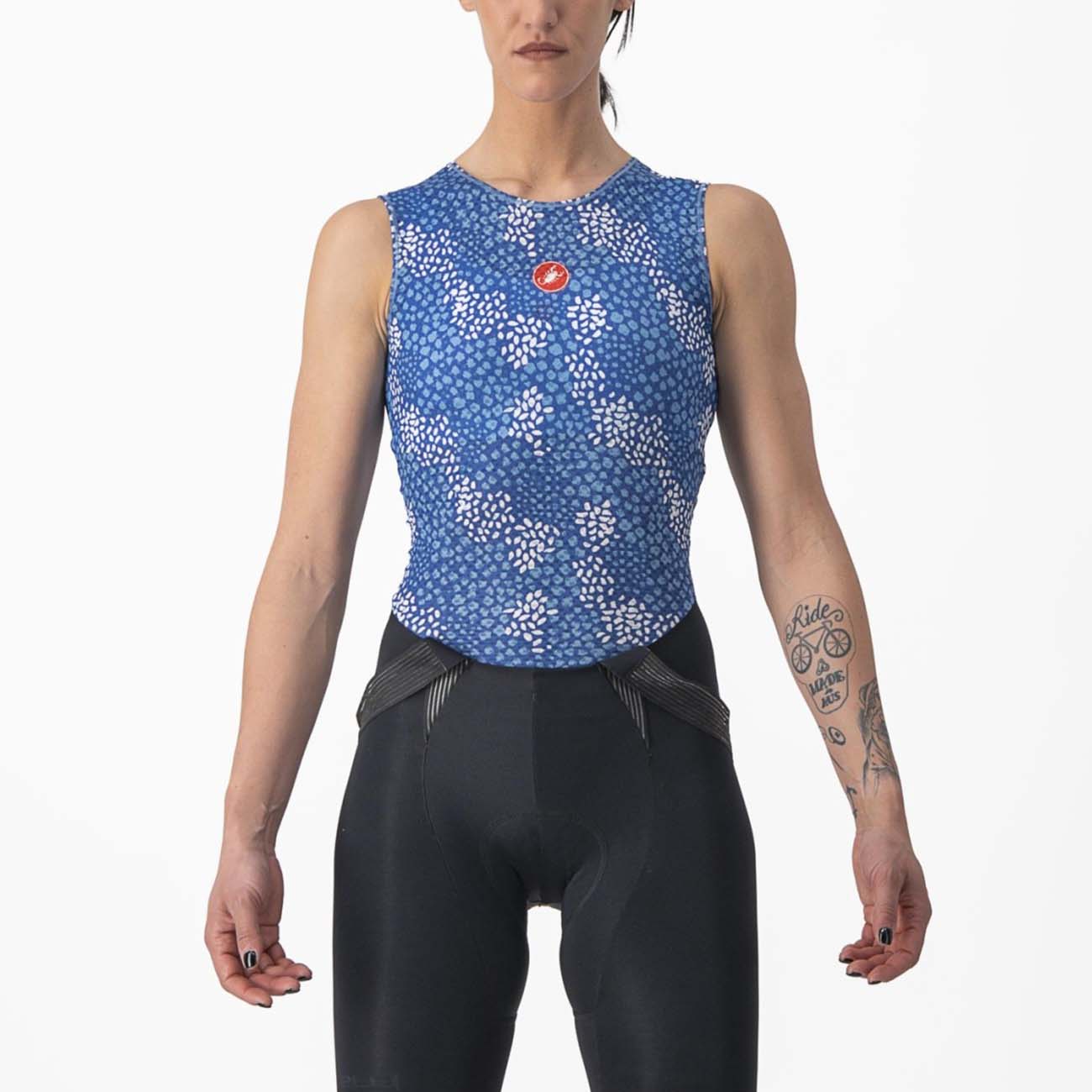 
                CASTELLI Cyklistické triko bez rukávů - PRO MESH 4 W LADY - modrá XL
            