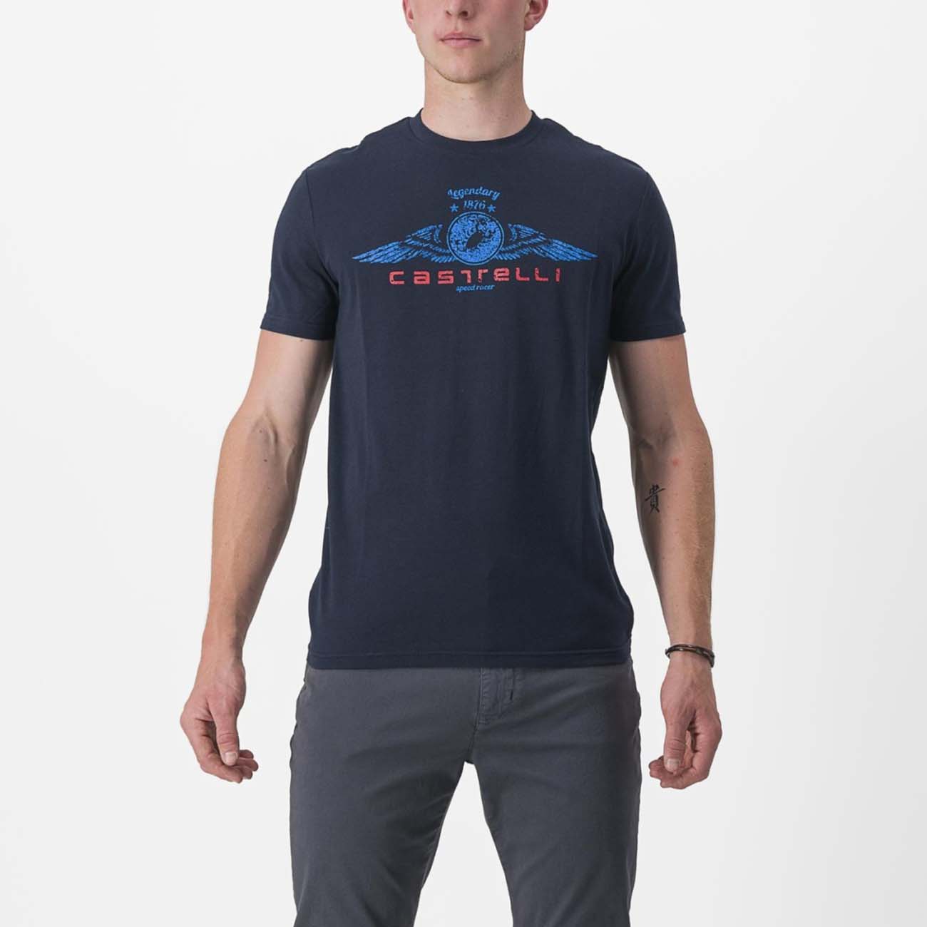 
                CASTELLI Cyklistické triko s krátkým rukávem - ARMANDO 2 TEE - modrá 2XL
            