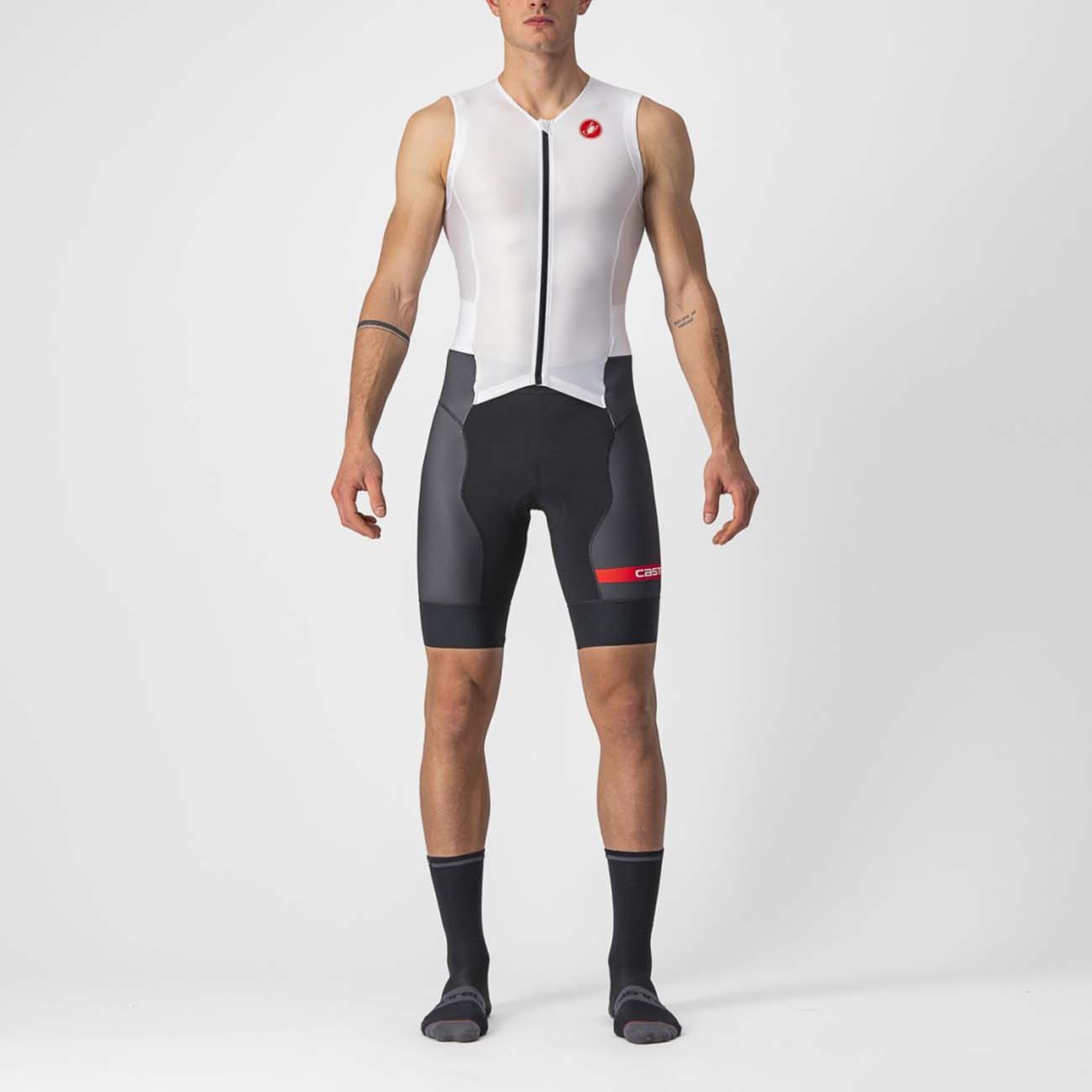 
                CASTELLI Cyklistická kombinéza - FREE SANREMO 2 - bílá/černá 2XL
            