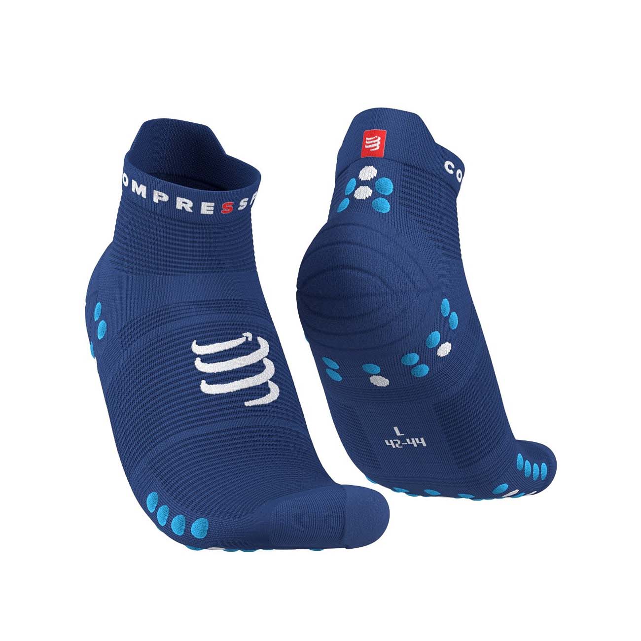 Levně COMPRESSPORT Cyklistické ponožky klasické - PRO RACING 4.0 RUN - modrá 39-41