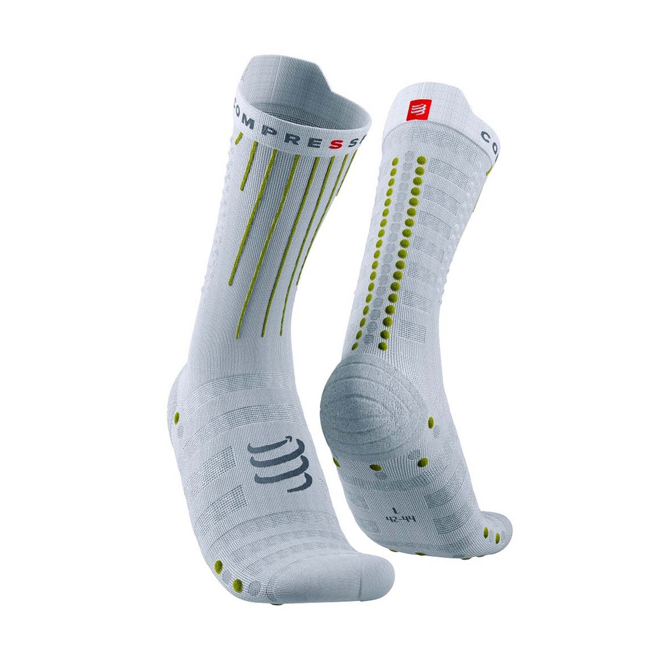 
                COMPRESSPORT Cyklistické ponožky klasické - AERO - žlutá/bílá 35-38
            