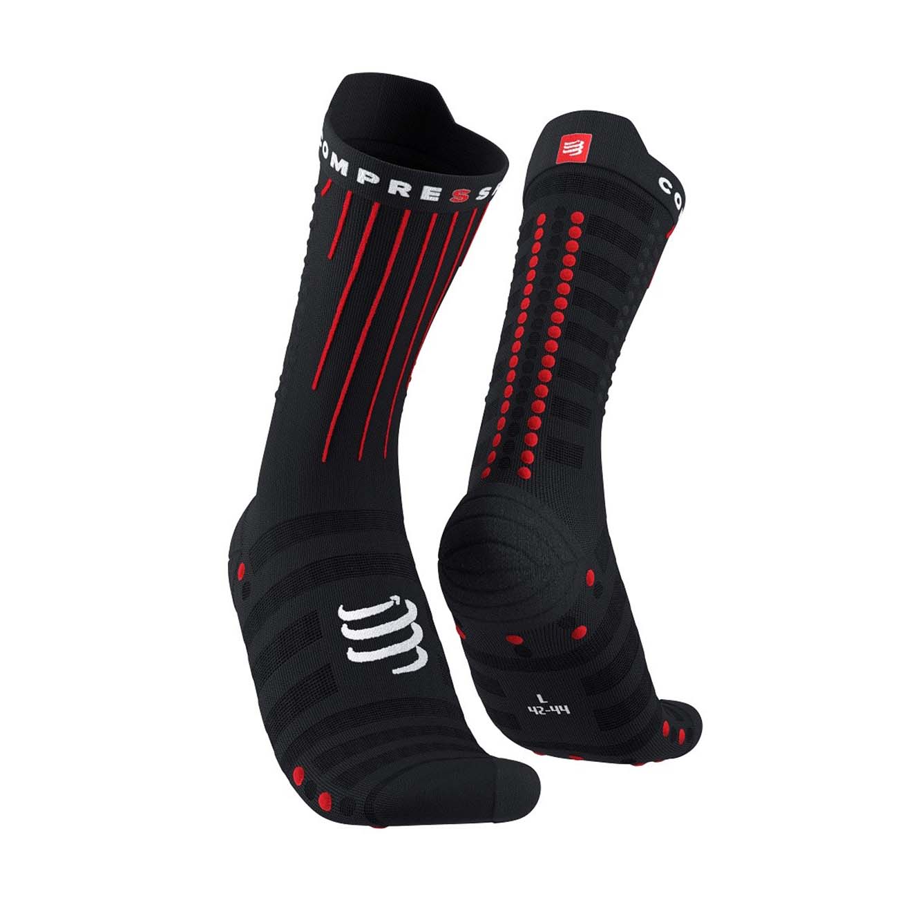 Levně COMPRESSPORT Cyklistické ponožky klasické - AERO - červená/černá