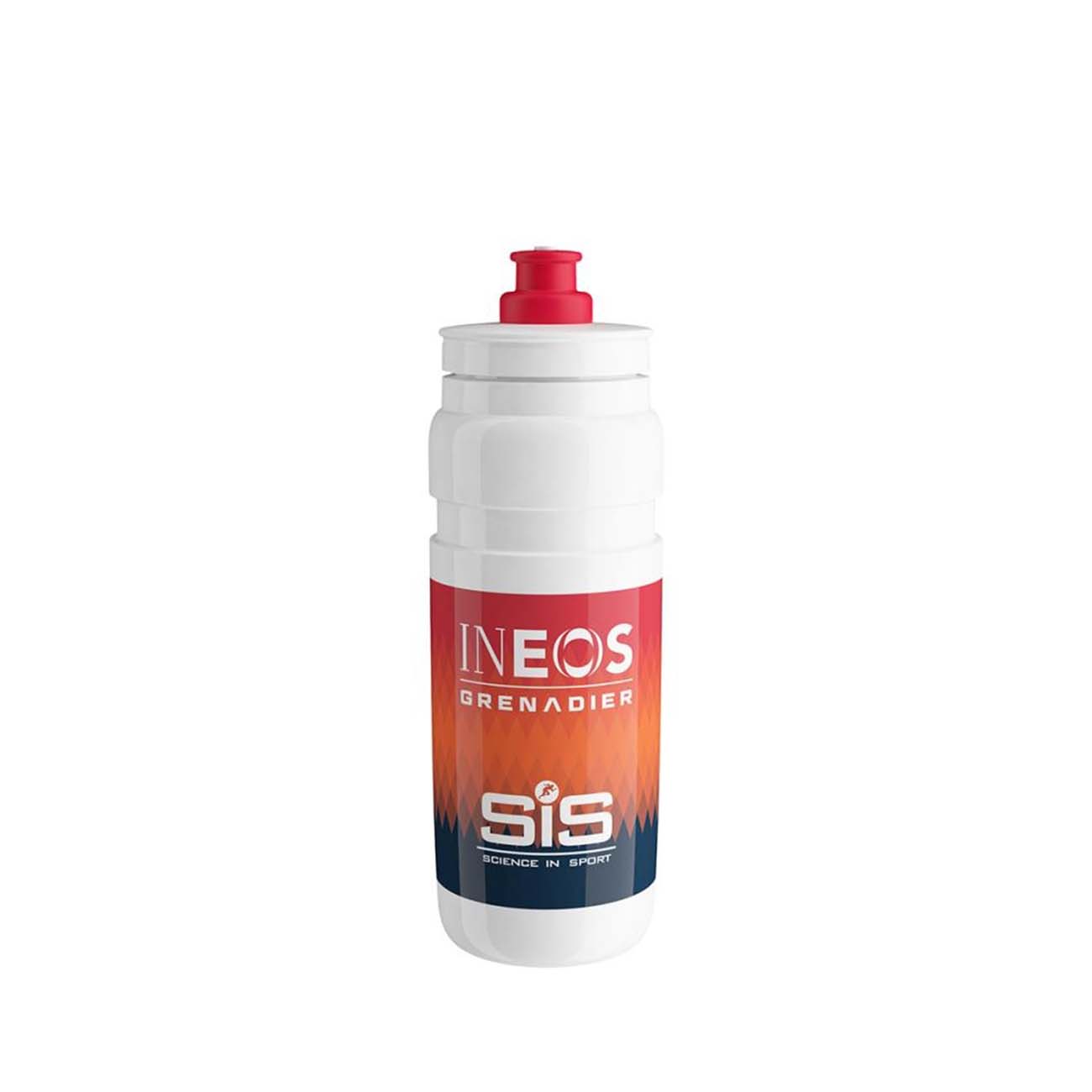 
                ELITE Cyklistická láhev na vodu - FLY INEOS GRENADIERS 750ml - bílá/oranžová/červená
            