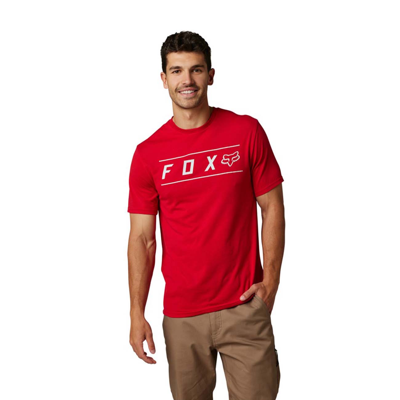 
                FOX Cyklistické triko s krátkým rukávem - PINNACLE DRIRELEASE® - červená S
            