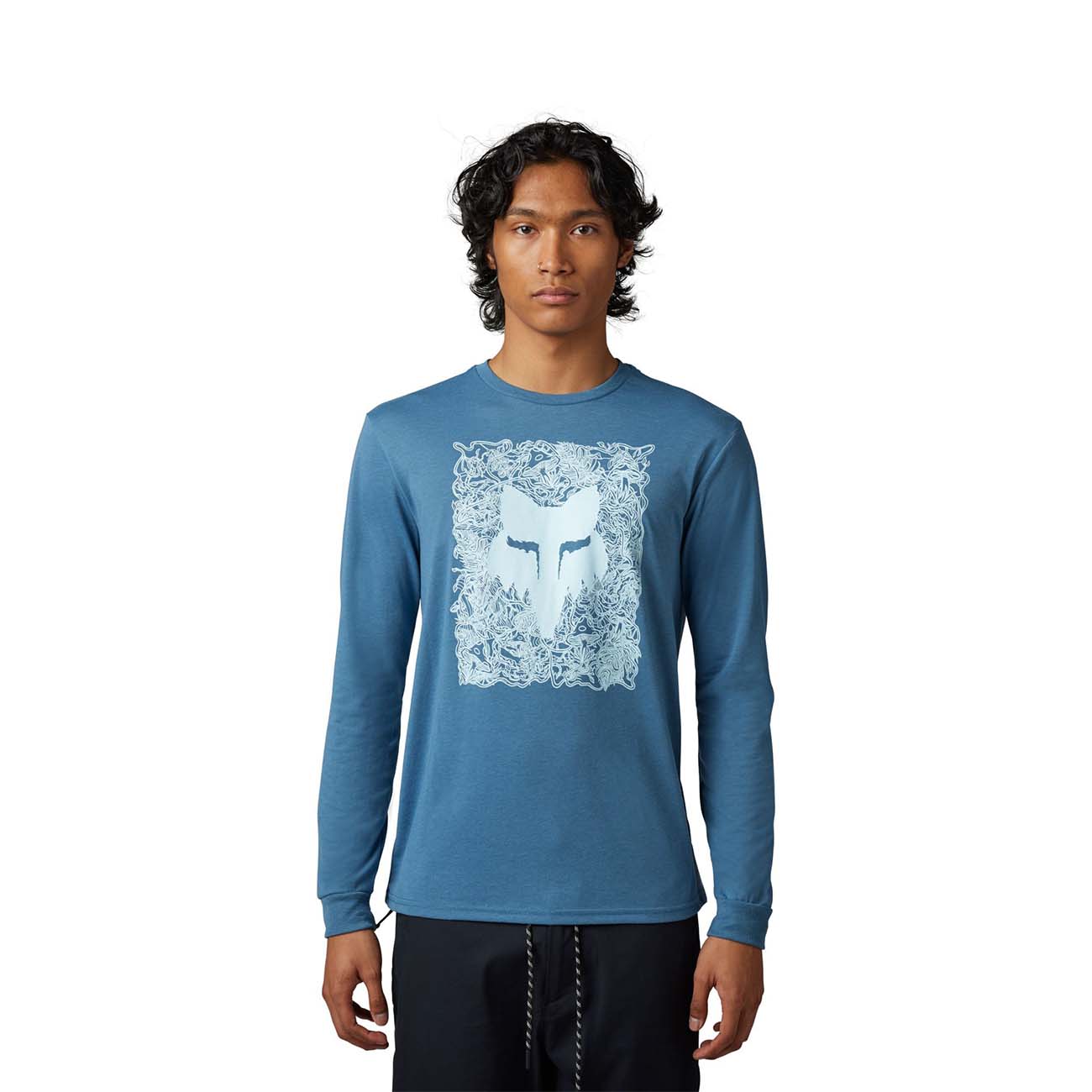Levně FOX Cyklistické triko s dlouhým rukávem - AUXLRY - modrá M