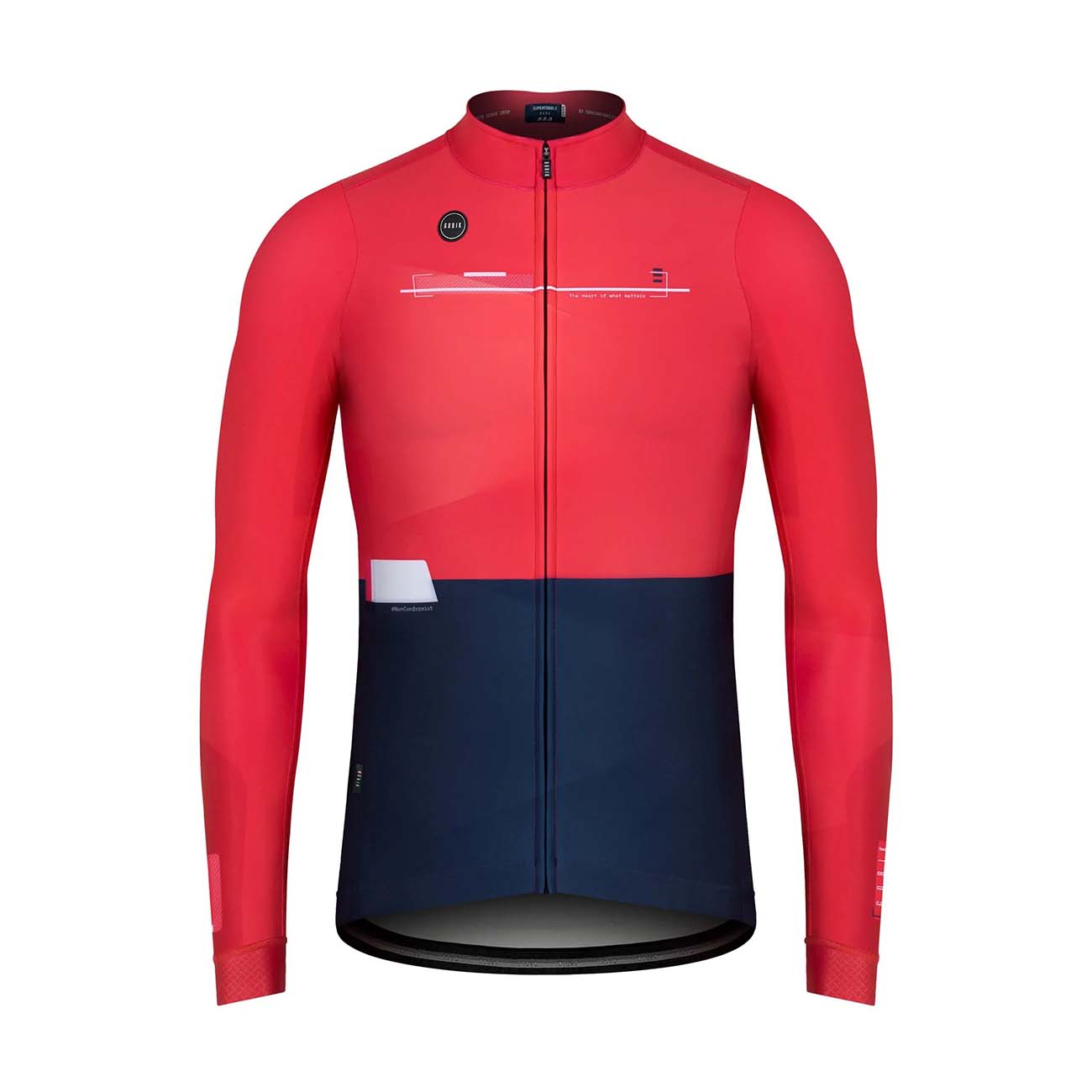 
                GOBIK Cyklistický dres s dlouhým rukávem zimní - SUPERCOBBLE - červená/modrá L
            