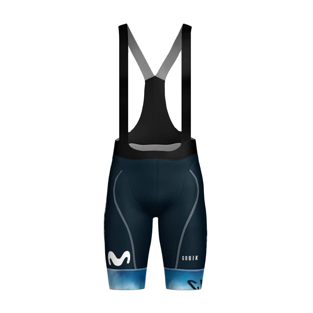 
                GOBIK Cyklistické kalhoty krátké s laclem - MATT MOVISTAR TEAM THE ICEBERG TDF23 - K10 - modrá/bílá XL
            