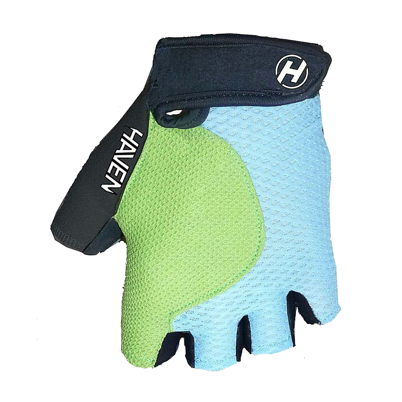 
                HAVEN Cyklistické rukavice krátkoprsté - KIOWA SHORT - modrá/černá/zelená
            