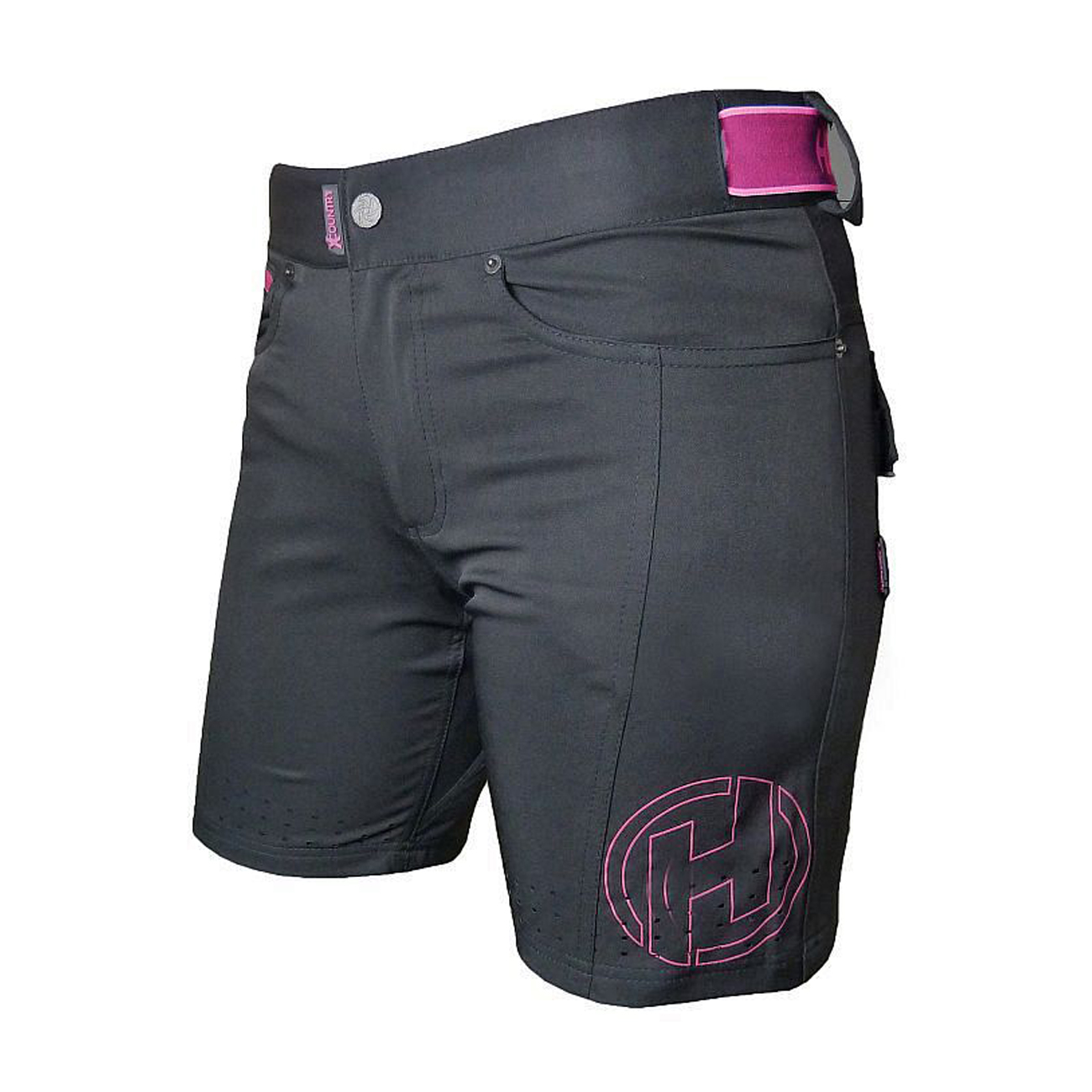 
                HAVEN Cyklistické kalhoty krátké bez laclu - AMAZON LADY - černá/růžová
            