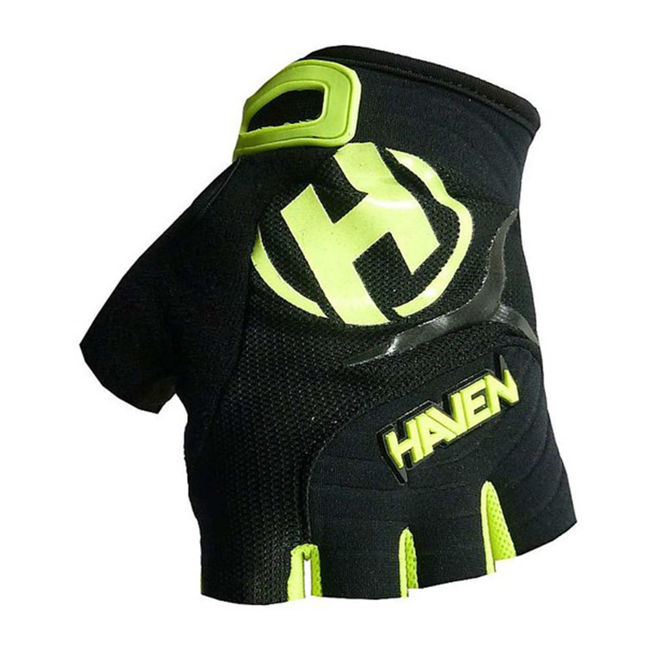 
                HAVEN Cyklistické rukavice krátkoprsté - DEMO  - černá/zelená 2XL
            