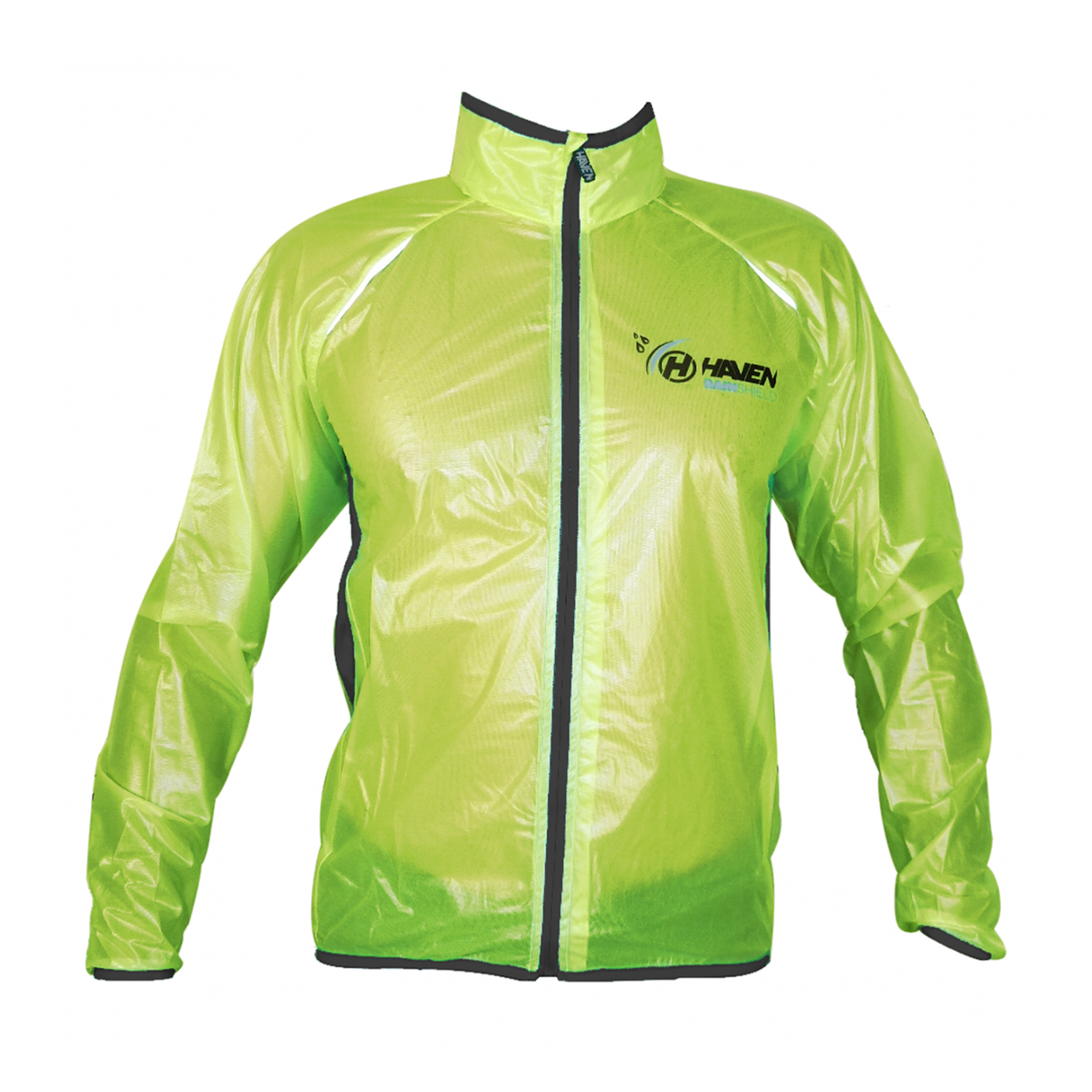 
                HAVEN Cyklistická větruodolná bunda - RAINSHIELD - černá/zelená L
            