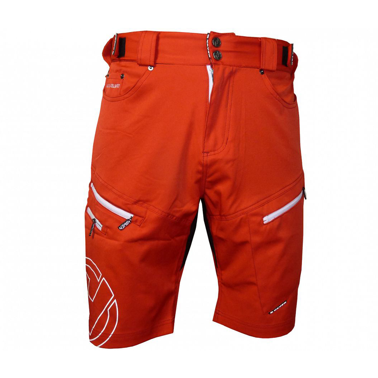 HAVEN Cyklistické kalhoty krátké bez laclu - NAVAHO SLIMFIT - bílá/červená 3XL
