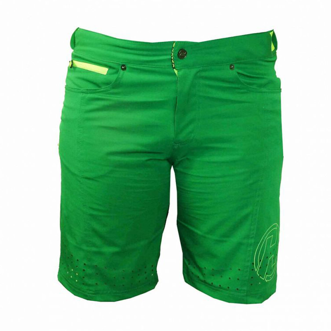
                HAVEN Cyklistické kalhoty krátké bez laclu - AMAZON LADY - zelená/žlutá L
            