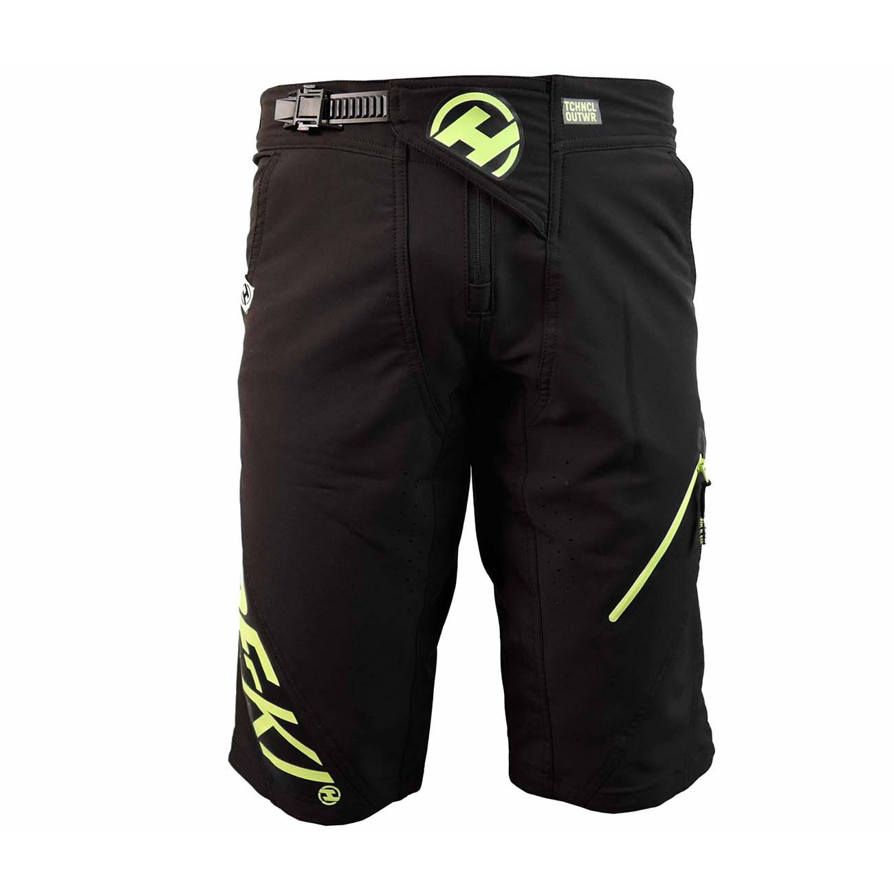 
                HAVEN Cyklistické kalhoty krátké bez laclu - RIDE-KI SHORT - černá/zelená XL
            