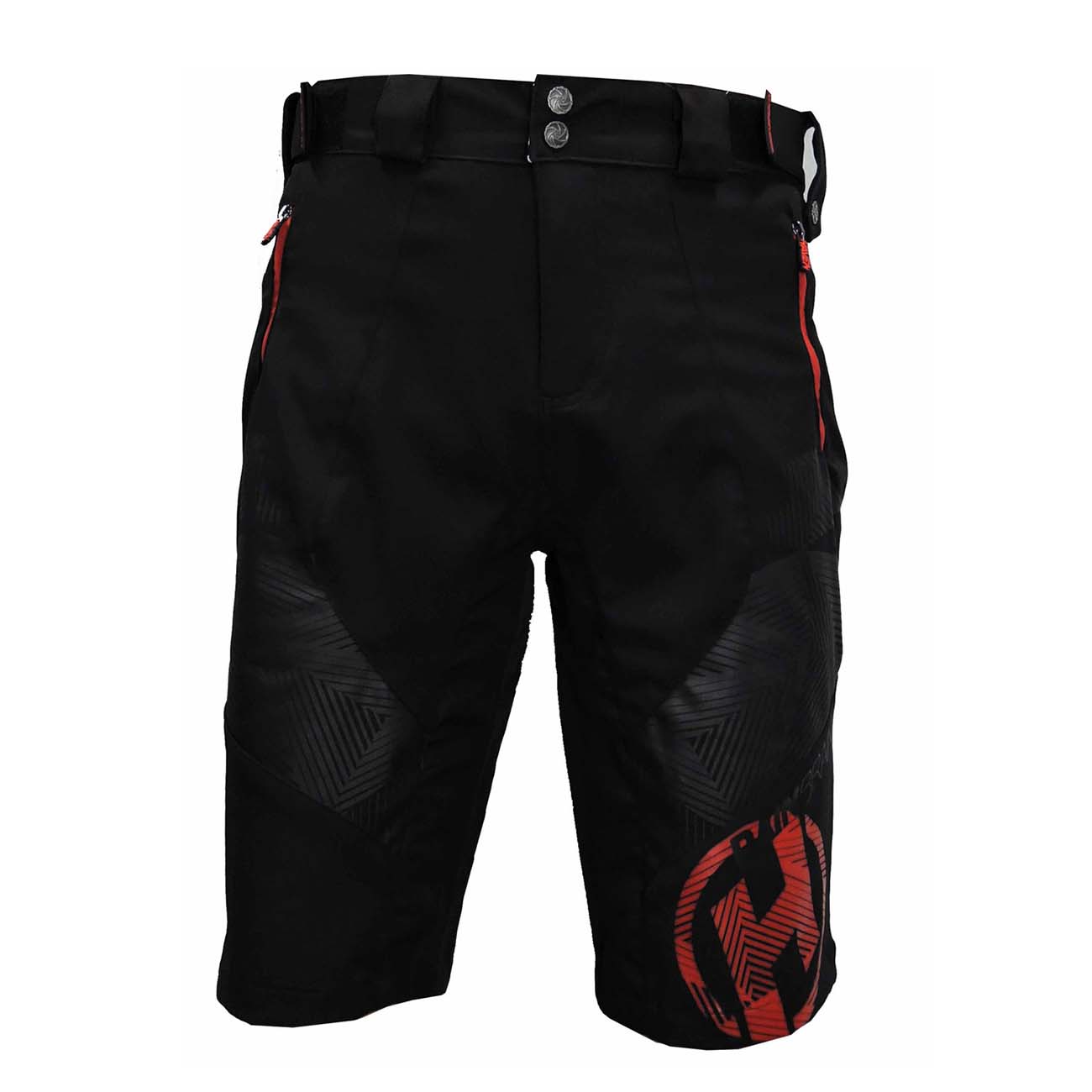 
                HAVEN Cyklistické kalhoty krátké bez laclu - RAINBRAIN - černá/červená
            