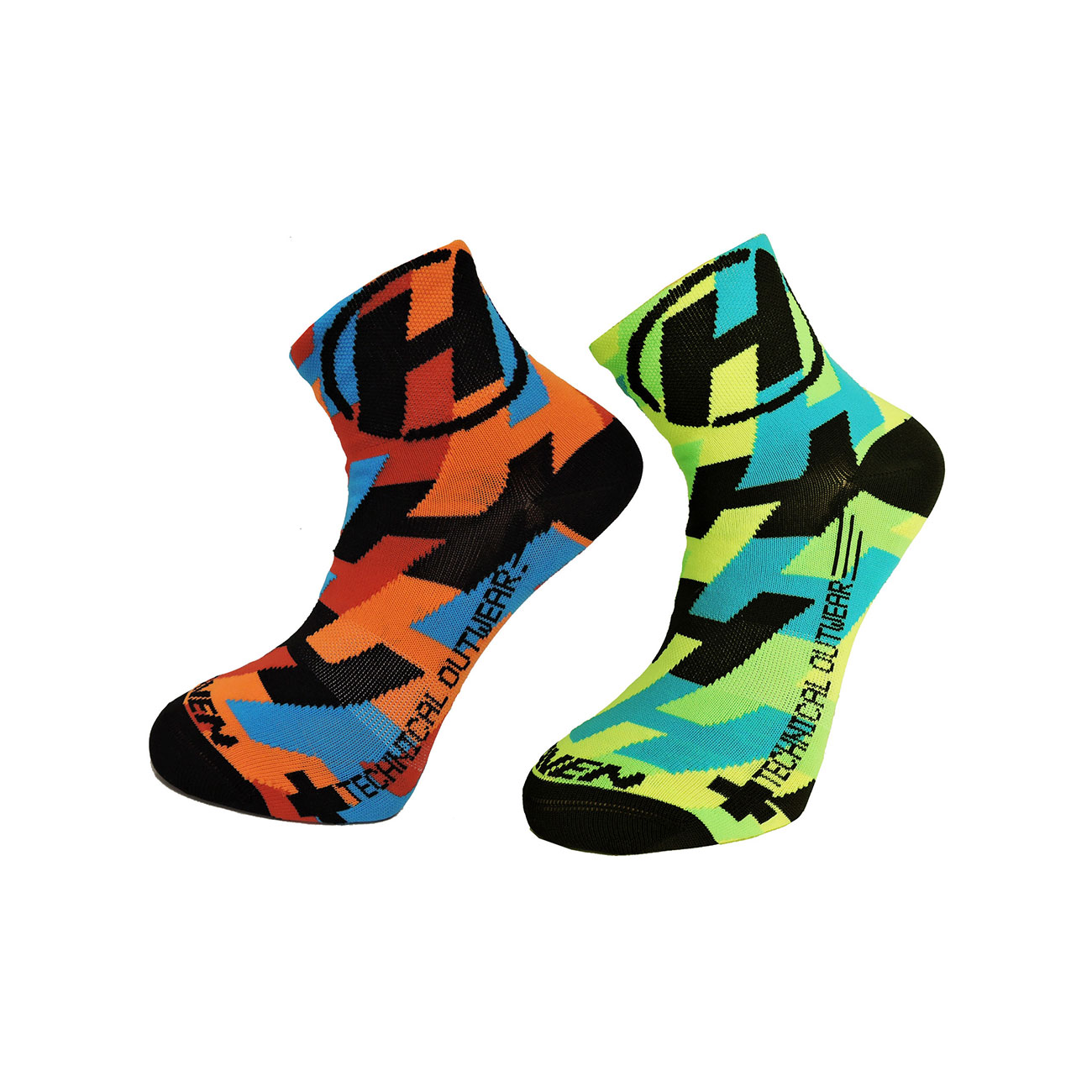 
                HAVEN Cyklistické ponožky klasické - LITE SILVER NEO 2PAK - zelená/oranžová 40-41
            