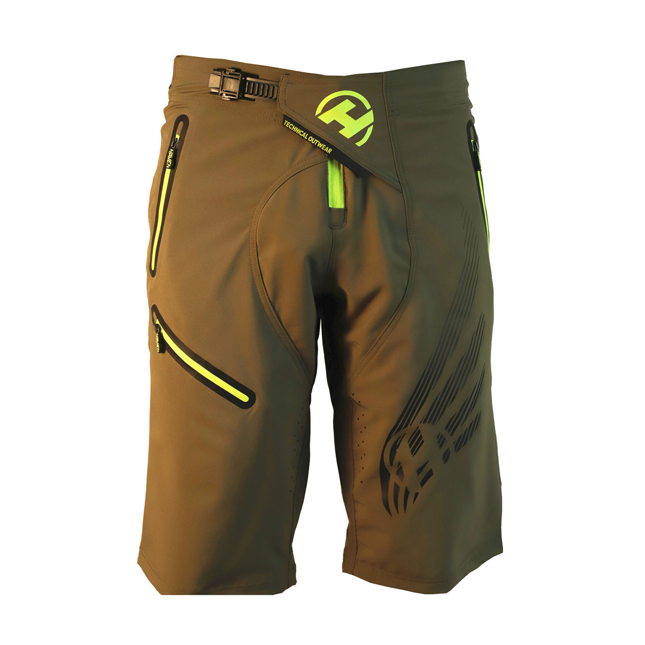 
                HAVEN Cyklistické kalhoty krátké bez laclu - ENERGIZER - zelená 2XL
            