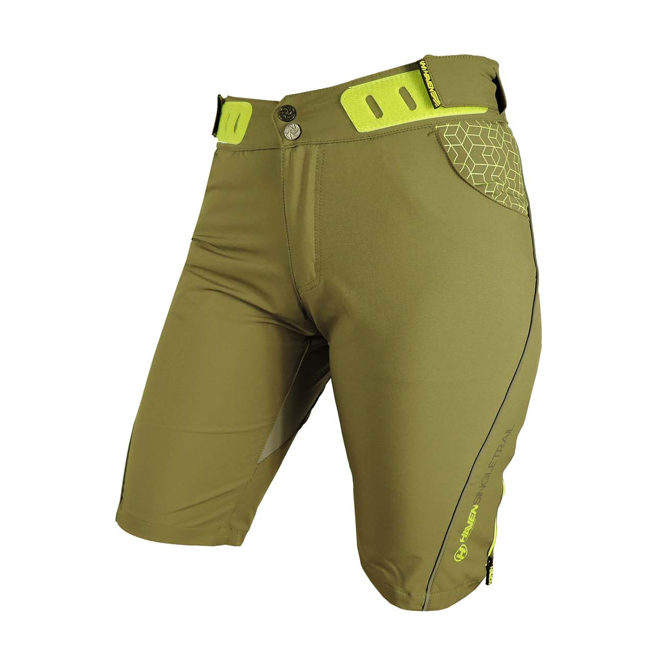 
                HAVEN Cyklistické kalhoty krátké bez laclu - SINGLETRAIL WMS - zelená XS
            