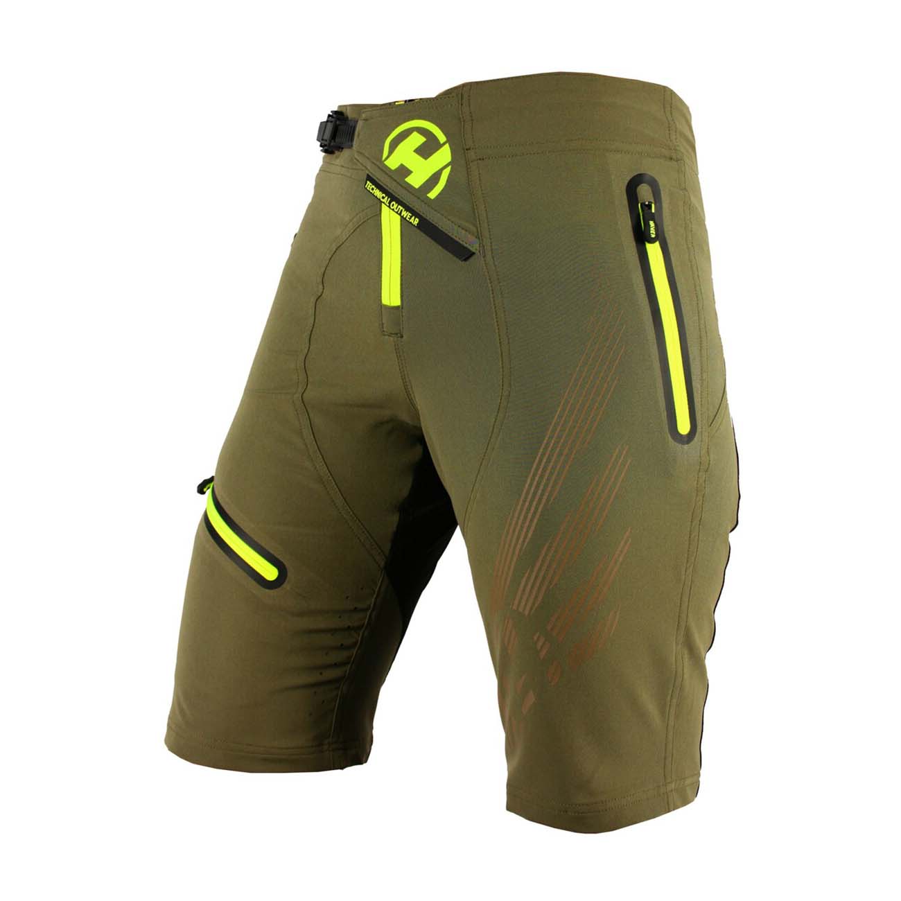 
                HAVEN Cyklistické kalhoty krátké bez laclu - ENERGY LADY - žlutá/zelená M
            