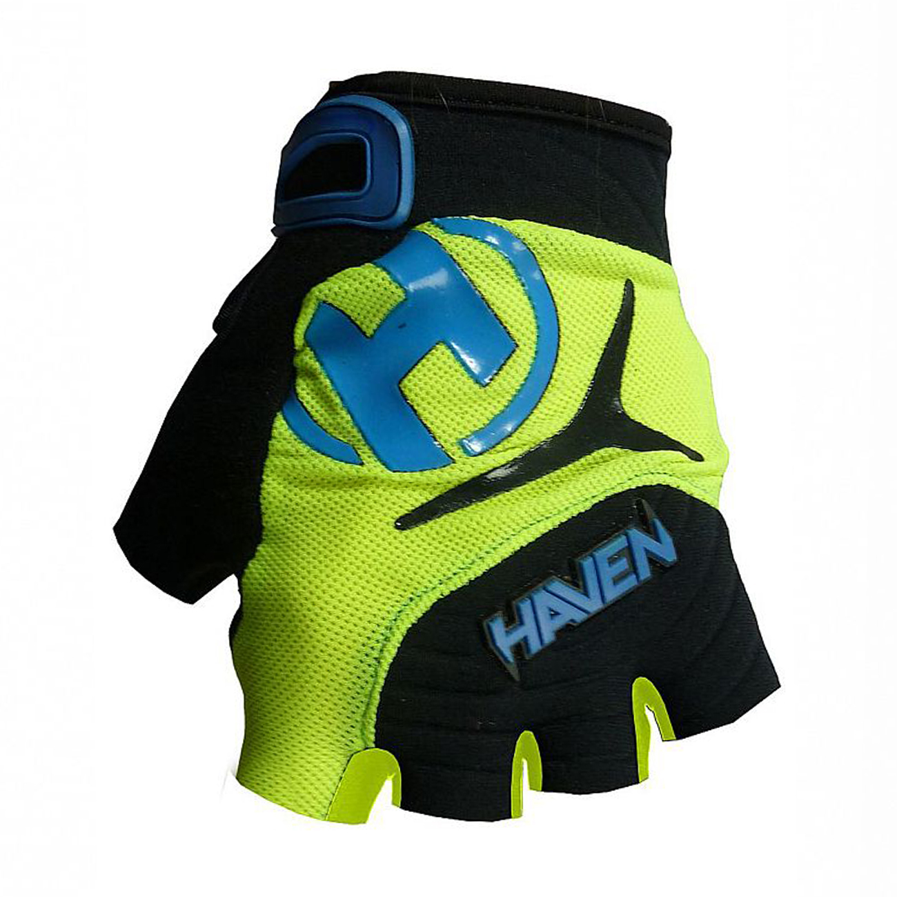 
                HAVEN Cyklistické rukavice krátkoprsté - DEMO  - modrá/zelená 3XL
            