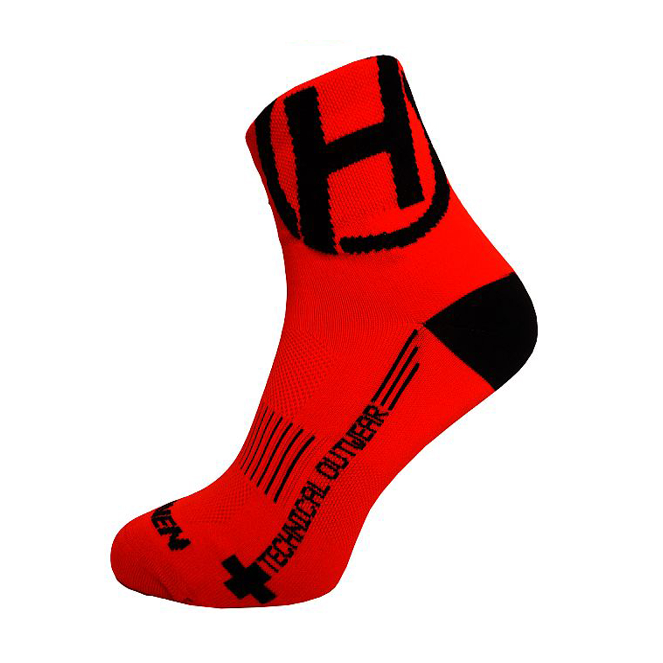 
                HAVEN Cyklistické ponožky klasické - LITE SILVER NEO - černá/červená
            