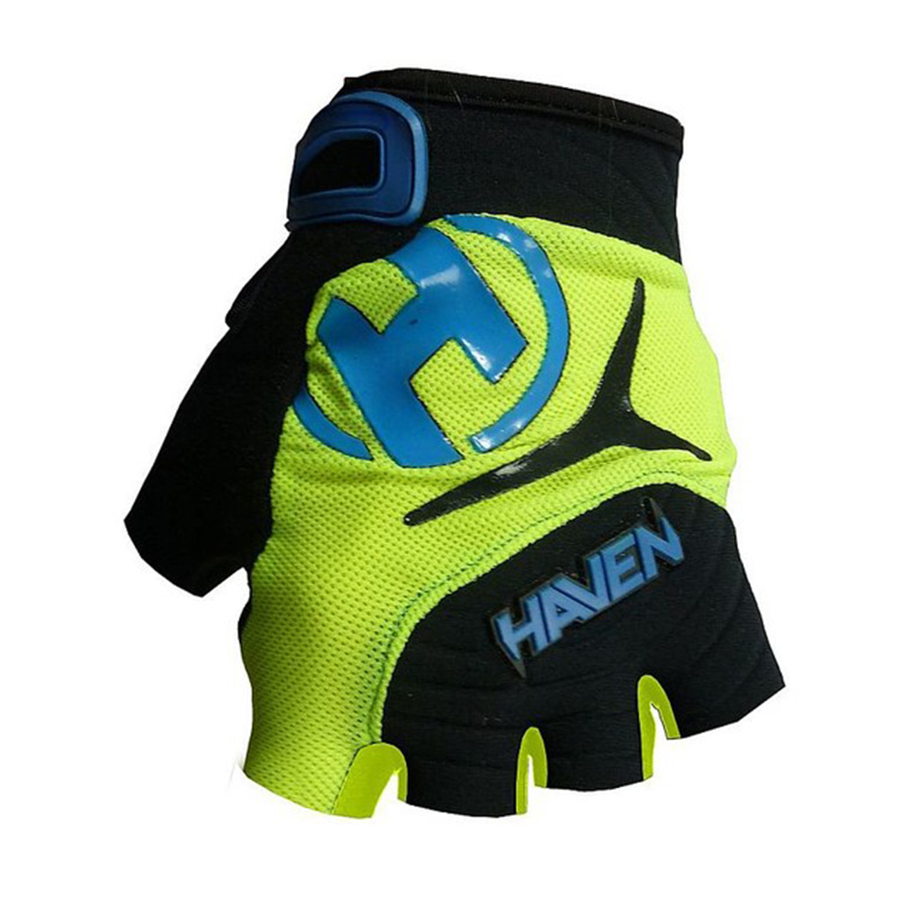 
                HAVEN Cyklistické rukavice krátkoprsté - DEMO KIDS - zelená/modrá
            