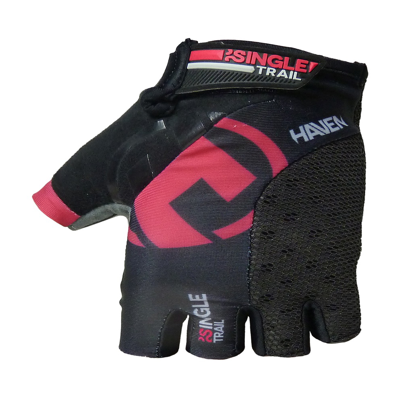 
                HAVEN Cyklistické rukavice krátkoprsté - SINGLETRAIL - růžová/černá XS
            