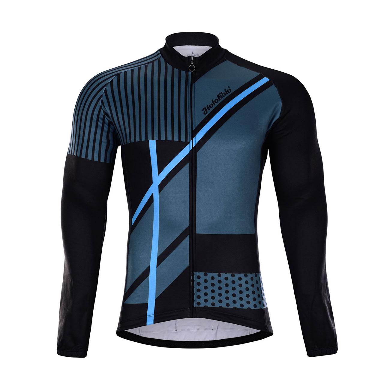 
                HOLOKOLO Cyklistický dres s dlouhým rukávem zimní - TRACE BLUE WINTER - modrá/vícebarevná/černá XS
            