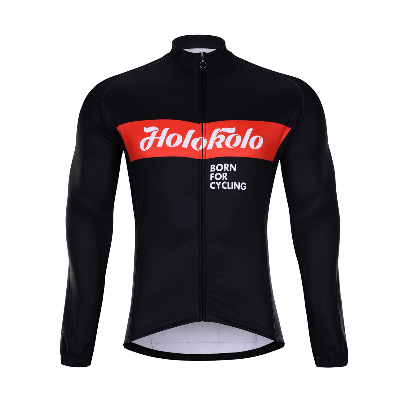 
                HOLOKOLO Cyklistický dres s dlouhým rukávem zimní - OBSIDIAN WINTER  - černá/červená XL
            