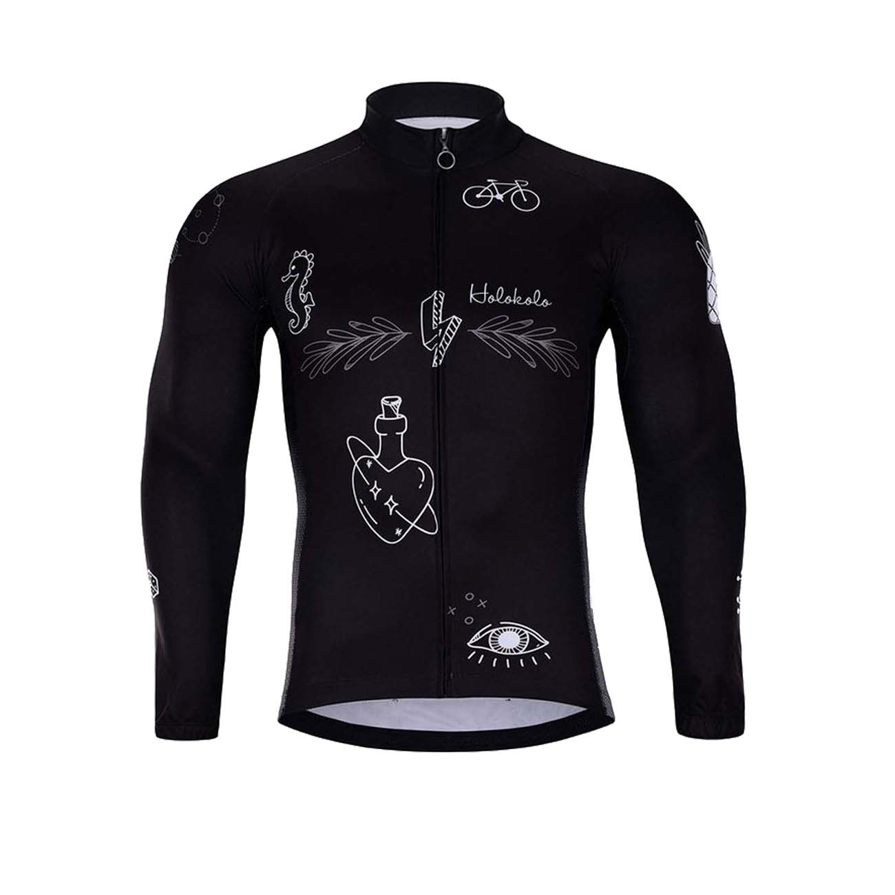 
                HOLOKOLO Cyklistický dres s dlouhým rukávem zimní - BLACK OUT WINTER - černá 2XL
            