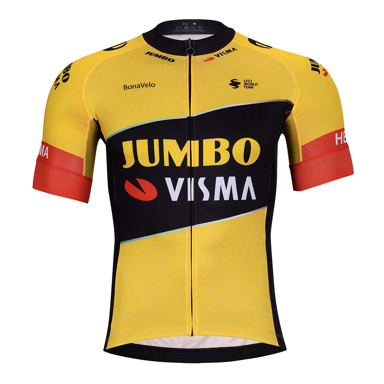 
                BONAVELO Cyklistický dres s krátkým rukávem - JUMBO-VISMA 2023 - žlutá/černá XS
            
