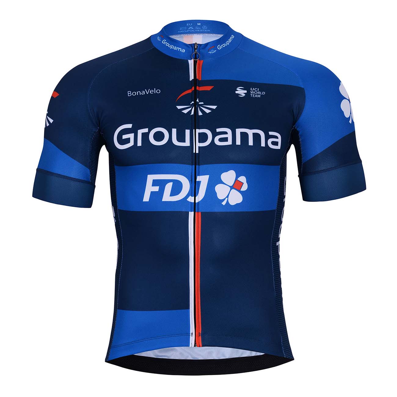 Levně BONAVELO Cyklistický dres s krátkým rukávem - GROUPAMA FDJ 2024 - bílá/modrá/červená M