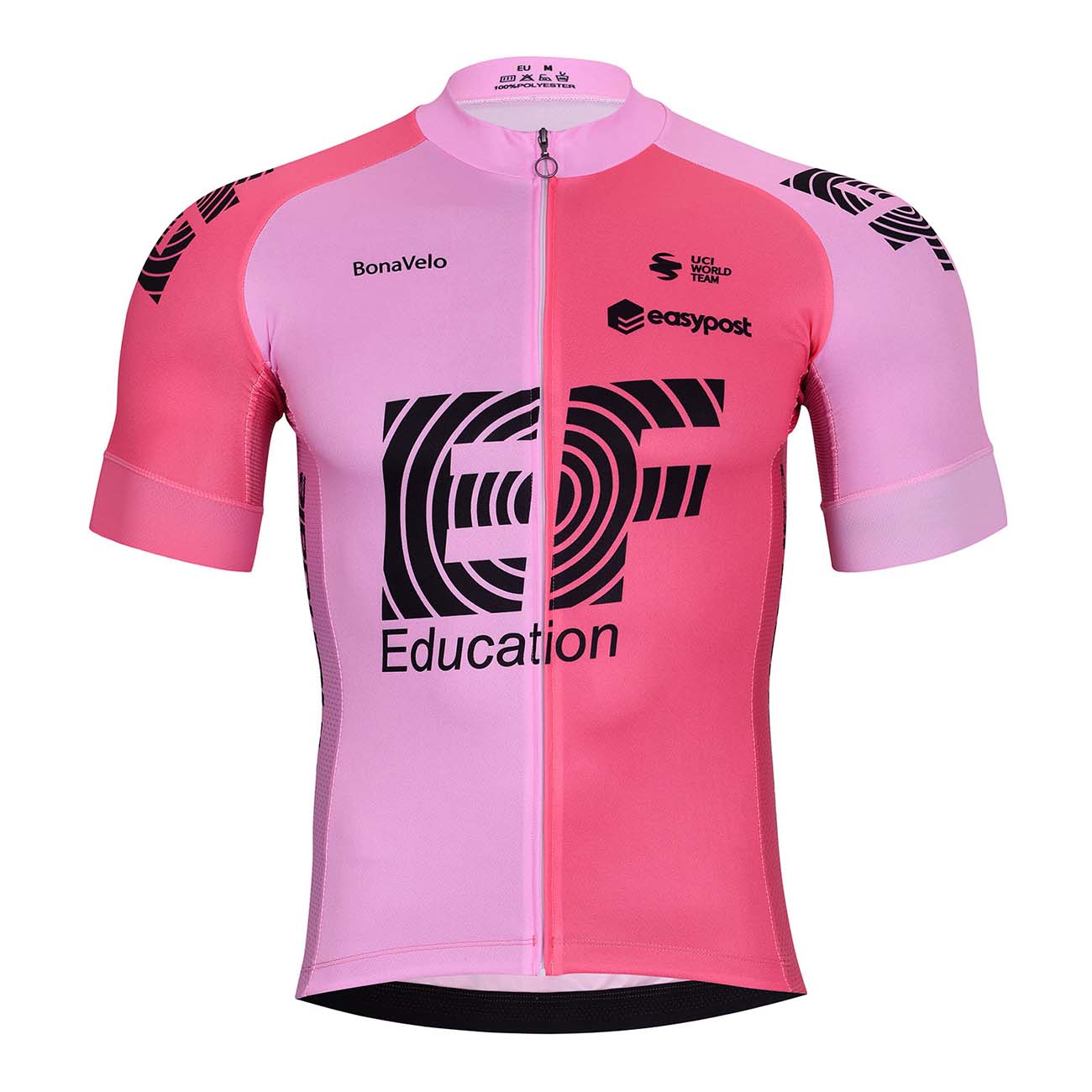 BONAVELO Cyklistický dres s krátkým rukávem - EDUCATION-EASYPOST 2023 - černá/růžová XS
