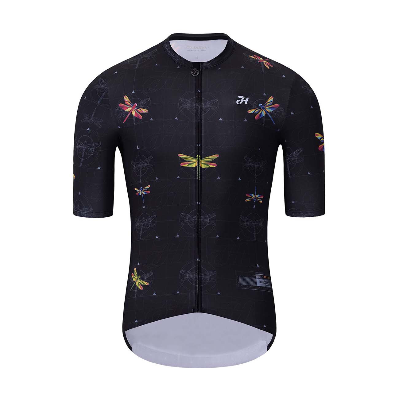 HOLOKOLO Cyklistický dres s krátkým rukávem - DRAGONFLIES ELITE - černá S