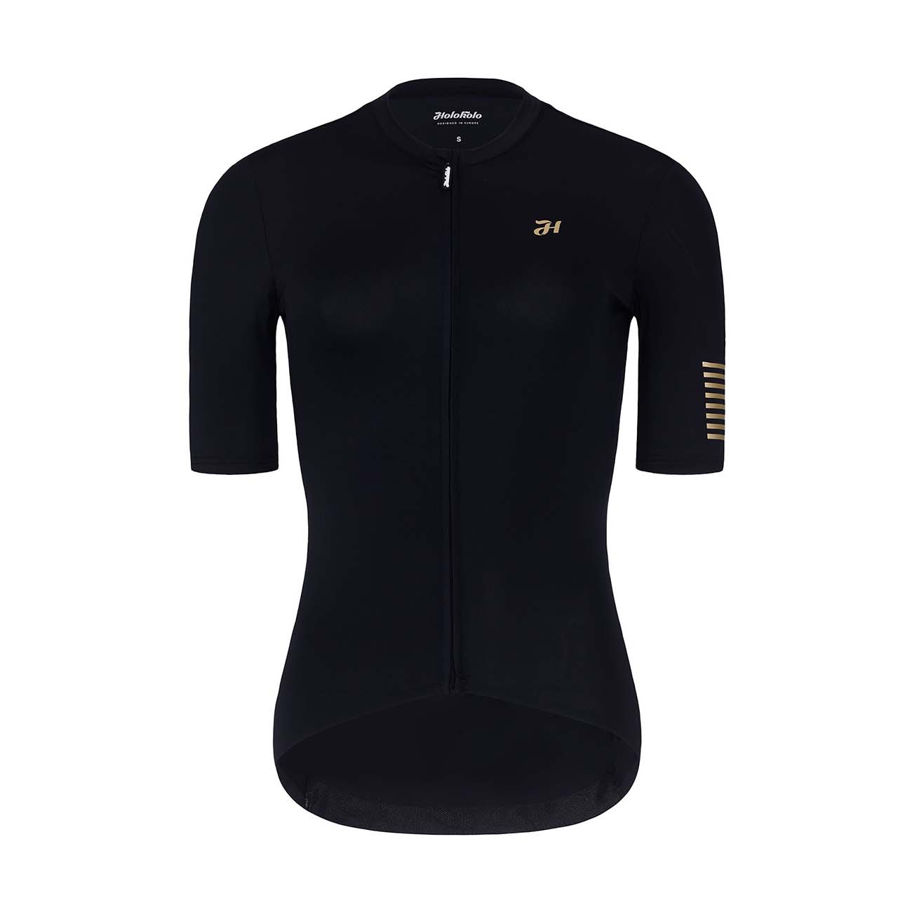 HOLOKOLO Cyklistický dres s krátkým rukávem - VICTORIOUS GOLD LADY - černá 2XL