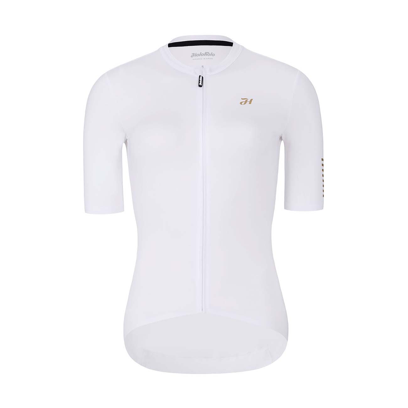 HOLOKOLO Cyklistický dres s krátkým rukávem - VICTORIOUS GOLD LADY - bílá 2XL
