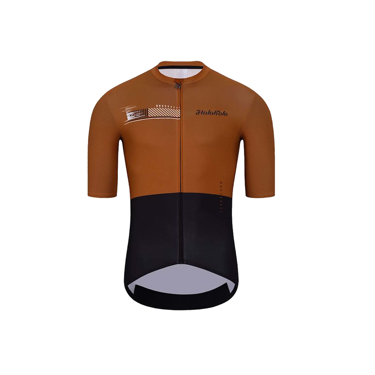 HOLOKOLO Cyklistický dres s krátkým rukávem - VIBES - hnědá/černá 6XL