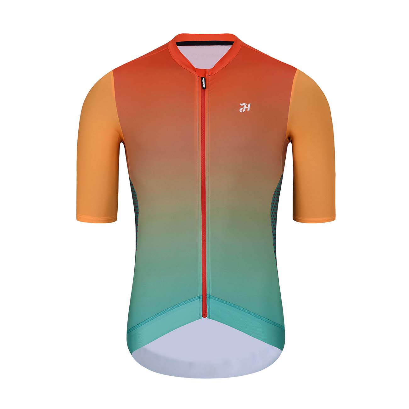 
                HOLOKOLO Cyklistický dres s krátkým rukávem - INFINITY - zelená/červená/oranžová XS
            