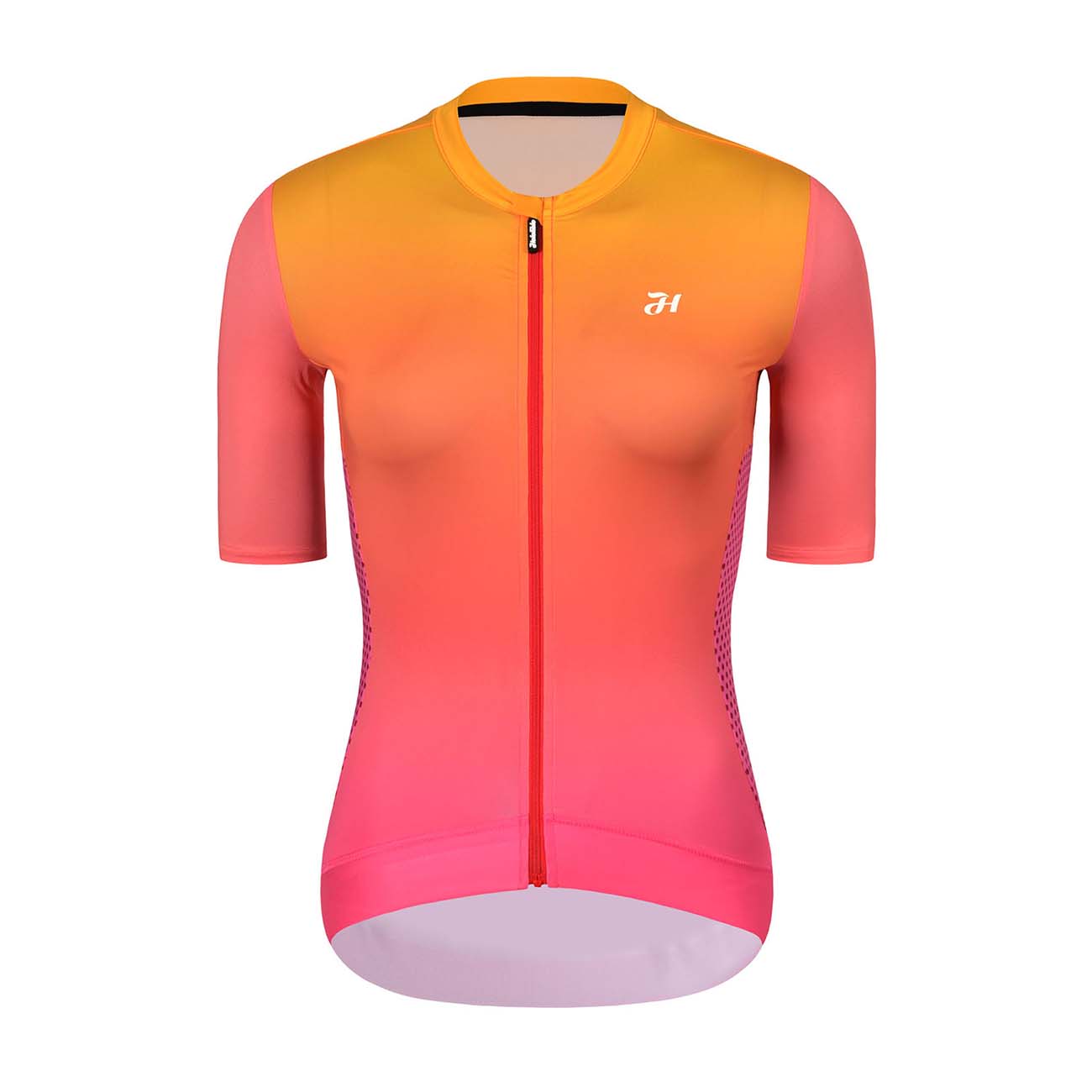 HOLOKOLO Cyklistický dres s krátkým rukávem - INFINITY LADY - oranžová/růžová XL