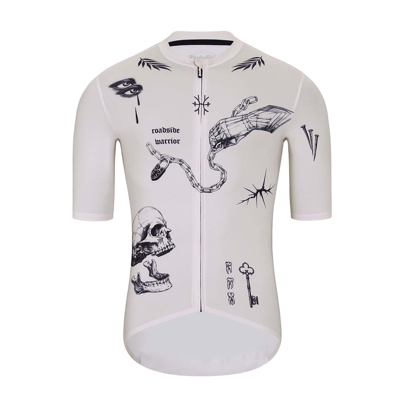 
                HOLOKOLO Cyklistický dres s krátkým rukávem - TATTOO ELITE - ivory/černá XS
            