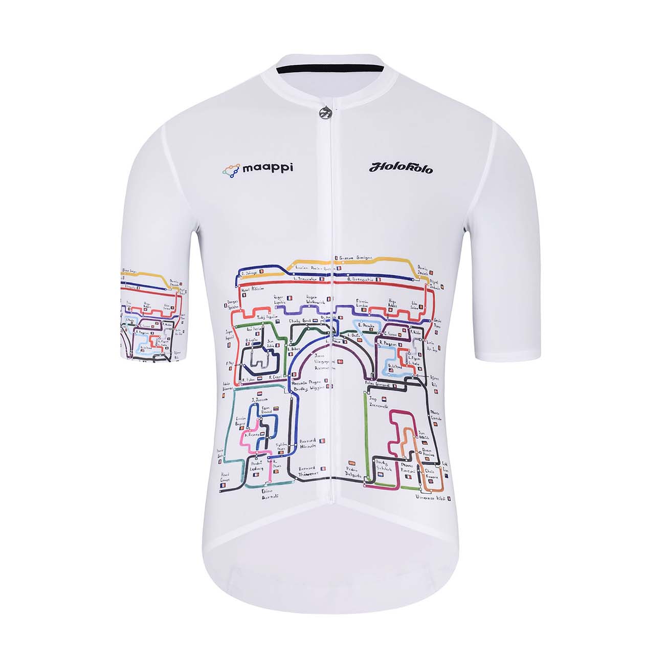 
                HOLOKOLO Cyklistický dres s krátkým rukávem - MAAPPI II. ELITE - bílá/vícebarevná XS
            