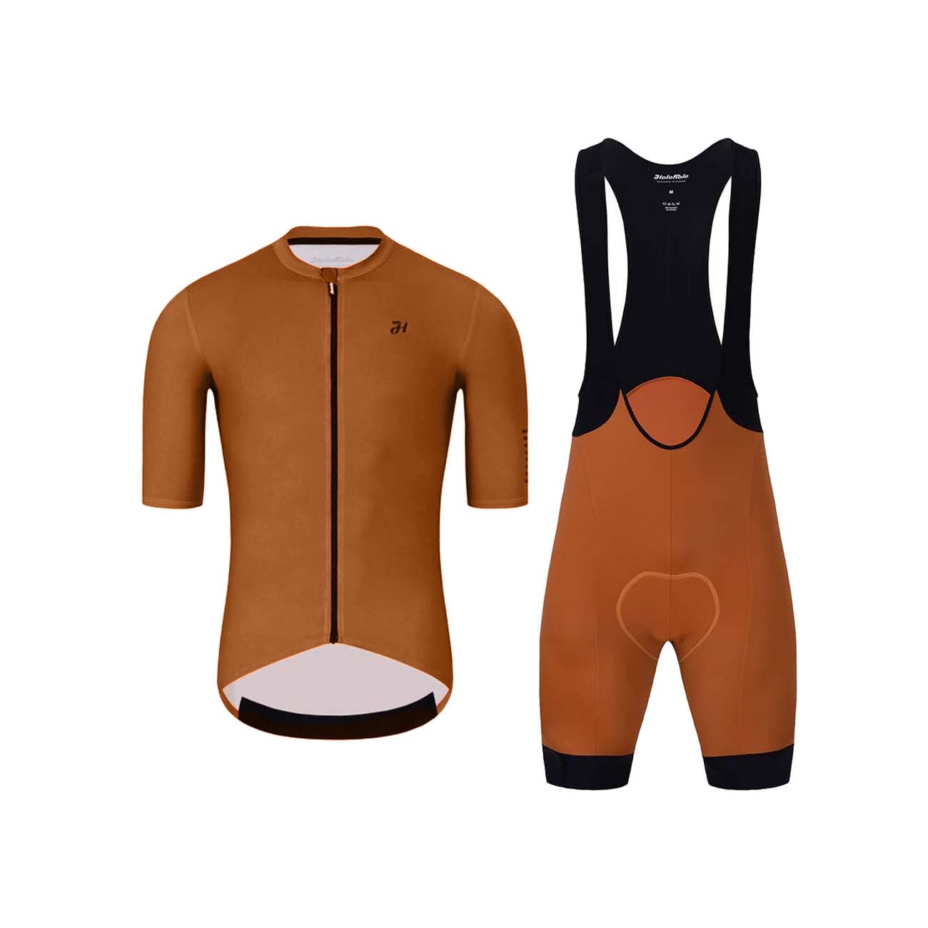 Levně HOLOKOLO Cyklistický krátký dres a krátké kalhoty - VICTORIOUS - hnědá