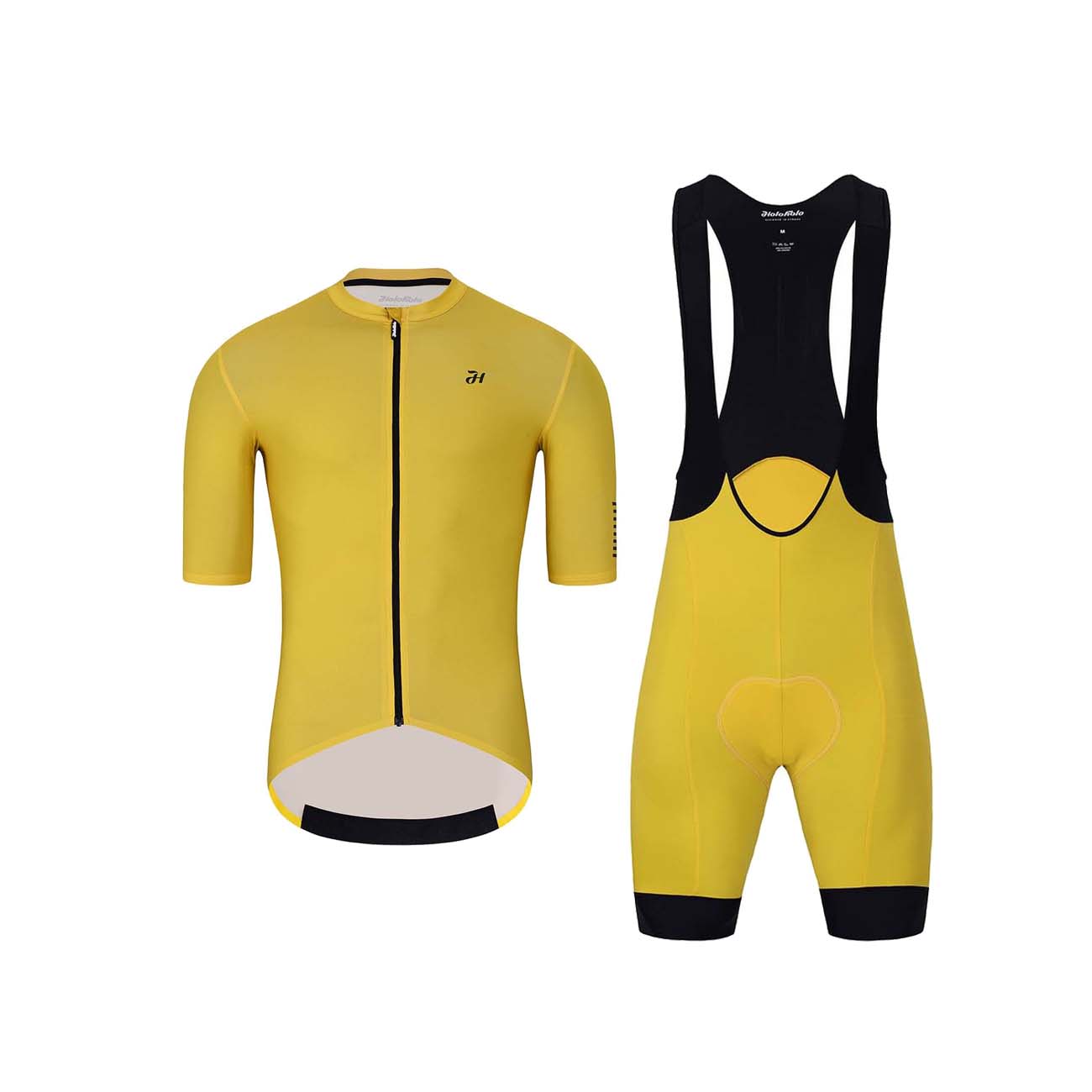 Levně HOLOKOLO Cyklistický krátký dres a krátké kalhoty - VICTORIOUS - žlutá